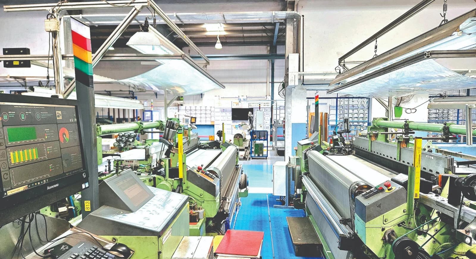 BVK factory weaving production floor with looms in operation