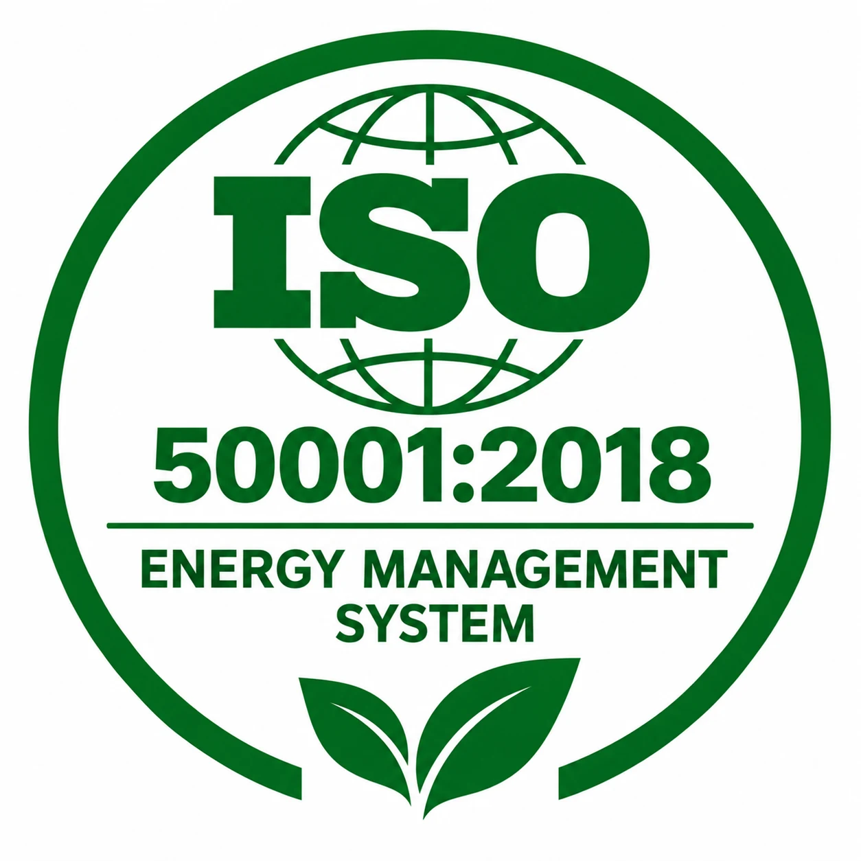 ISO 50001 2018 energy management system certification badge