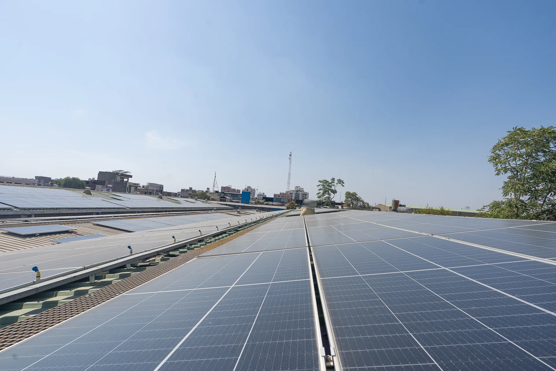 Rooftop solar installation at the BVK plant in Jaipur
