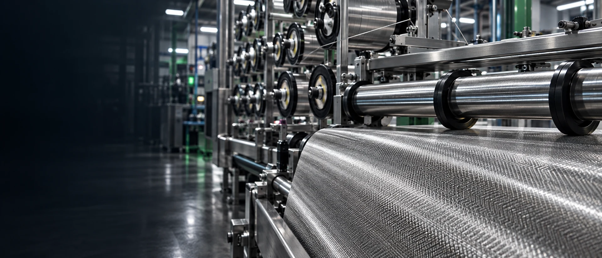 Illustration: Industrial wire mesh production line