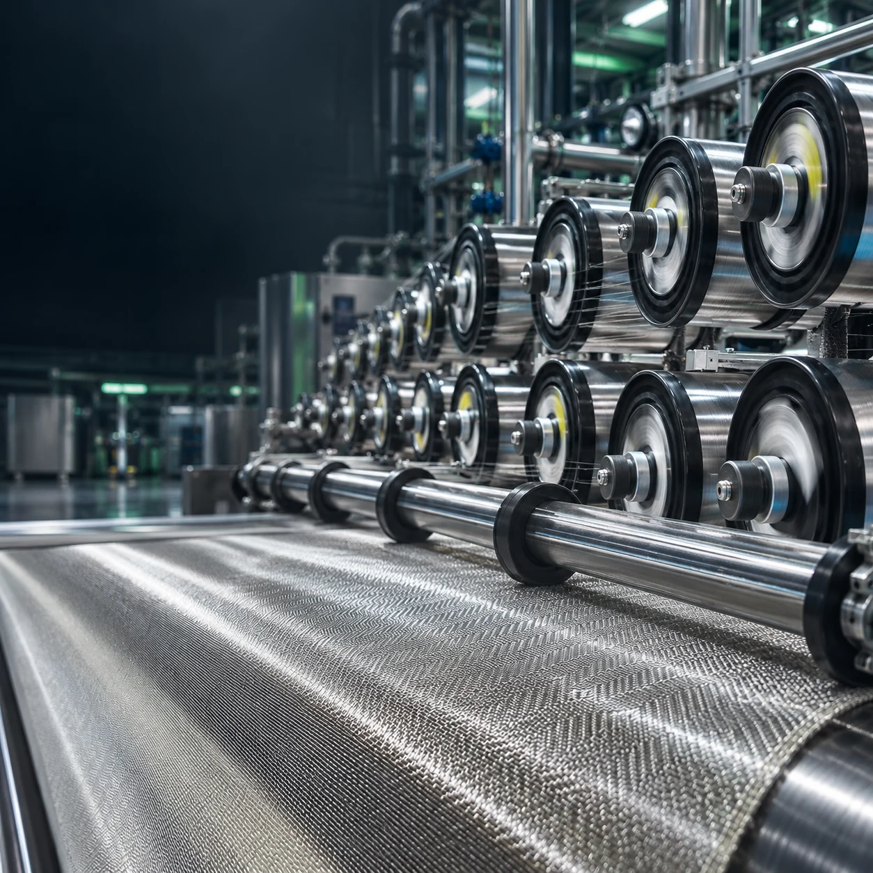 Illustration: Precision mesh weaving machine in operation