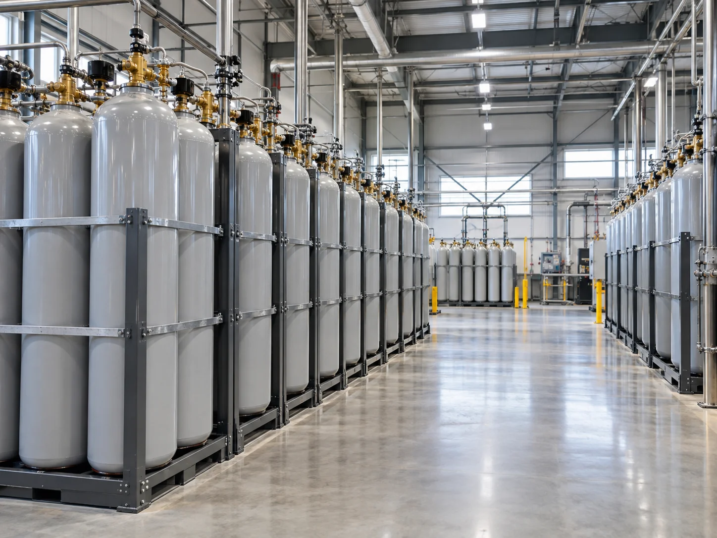 Illustration: Hydrogen storage cylinder hall